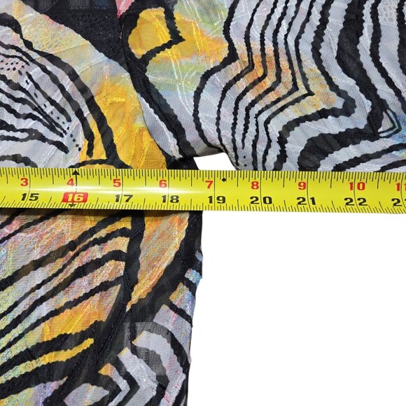 Alberto Makali Open Cardigan Womens XS Black Animal Print Sheer Boho 28 in Long - Picture 7 of 13